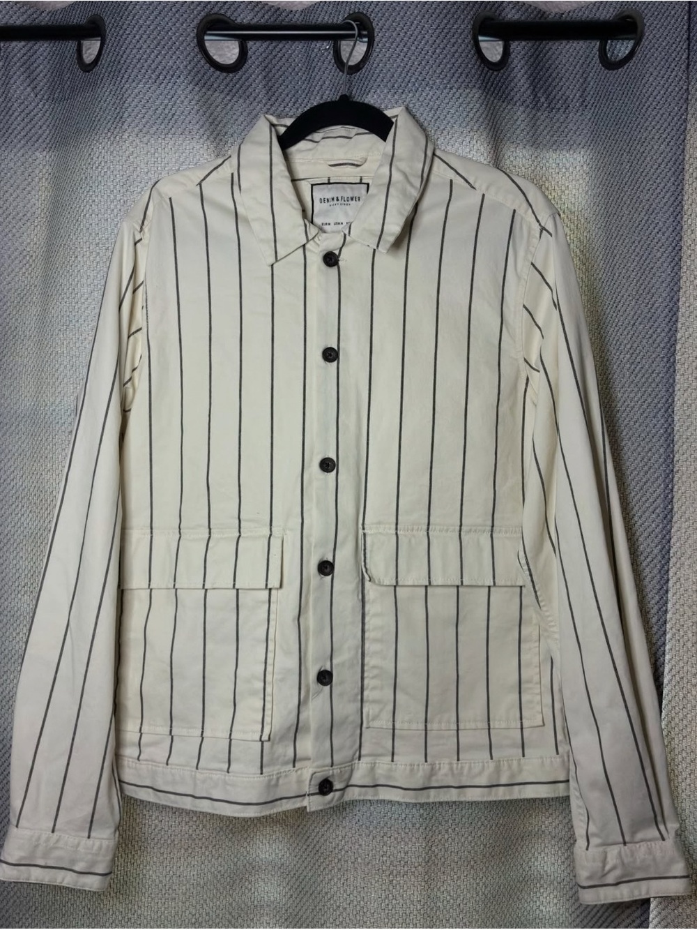 Denim & Flower Beige Striped Unisex Jacket